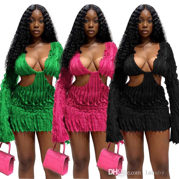 2023 summer club ins women party dress fashion wave ruffles v-neck cutout waist long sleeve bodycon midi dresses for woman, Black;gray
2023 summer club ins women party dress fashion wave ruffles v-neck cutout waist long sleeve bodycon midi dresses for woman, Black;gray