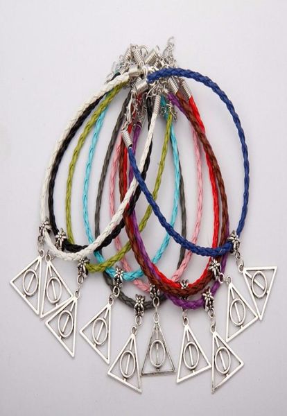 50pcsbag antique silver deathly hallows charm pendant multi 205cm leather rope bracelet women jewelry accessories f7296692500, Golden;silver
50pcsbag antique silver deathly hallows charm pendant multi 205cm leather rope bracelet women jewelry accessories f7296692500, Golden;silver