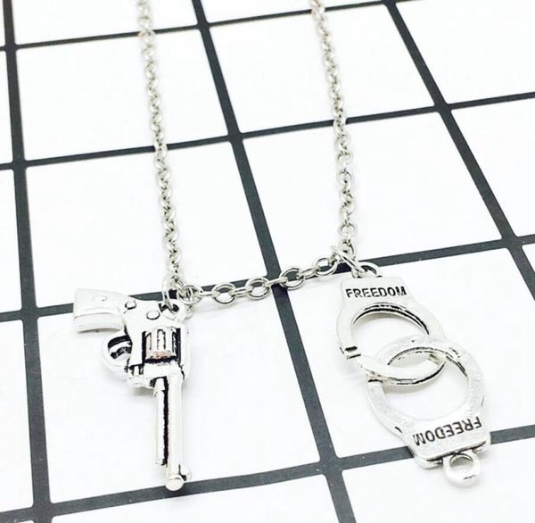 hip hop handcuffs gun pistol choker pendant neck necklace collier jewelry charm collares bijoux men women punk jewelry vintage1898781, Silver
hip hop handcuffs gun pistol choker pendant neck necklace collier jewelry charm collares bijoux men women punk jewelry vintage1898781, Silver