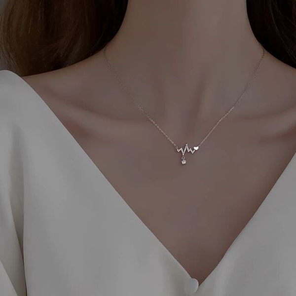 exquisite fashion star street style necklace light luxury style niche design cardiogram necklace love sweet couple pendant, Silver
exquisite fashion star street style necklace light luxury style niche design cardiogram necklace love sweet couple pendant, Silver