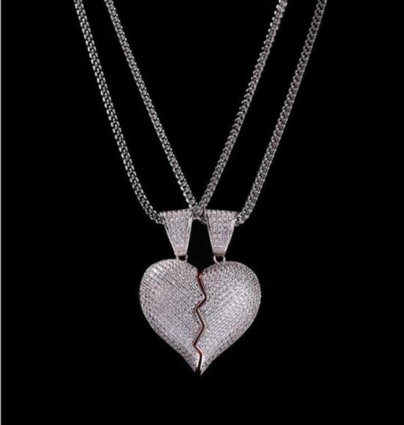 1 pair halfheart pendant necklace cz bling pendant micro pave cubic zirconia simulated diamonds couple valentine gift2203497, Silver
1 pair halfheart pendant necklace cz bling pendant micro pave cubic zirconia simulated diamonds couple valentine gift2203497, Silver