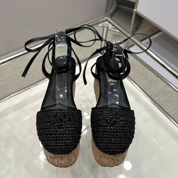 casual shoes 2023 new women grass knitted sandals summer ankle strap slope heel comfortable women outdoor vacation party dress, Black
casual shoes 2023 new women grass knitted sandals summer ankle strap slope heel comfortable women outdoor vacation party dress, Black