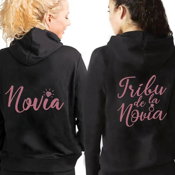 women's hoodies sweatshirts spanish team bride zip up squad bridesmaid fashion letter printed hooded shirt bachelorette hen party 23072, Black
women's hoodies sweatshirts spanish team bride zip up squad bridesmaid fashion letter printed hooded shirt bachelorette hen party 23072, Black