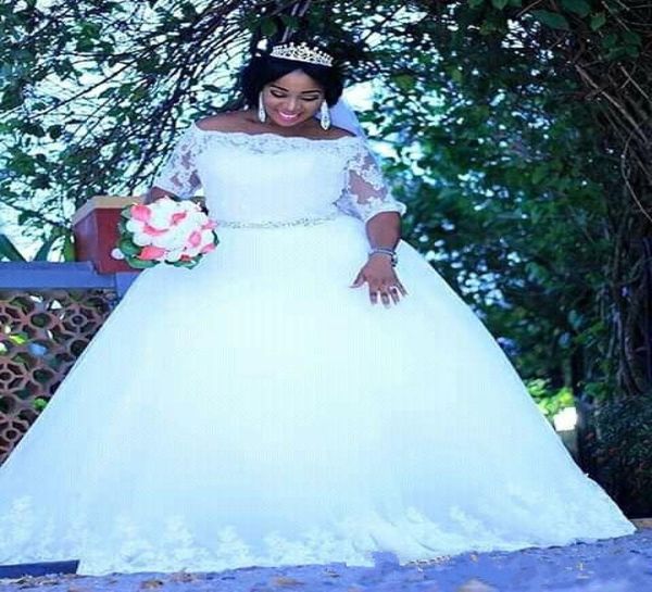 2019 new puffy ball gown wedding dresses long sleeves lace tulle appliques court train plus size custom made formal bridal gow8785595, White
2019 new puffy ball gown wedding dresses long sleeves lace tulle appliques court train plus size custom made formal bridal gow8785595, White
