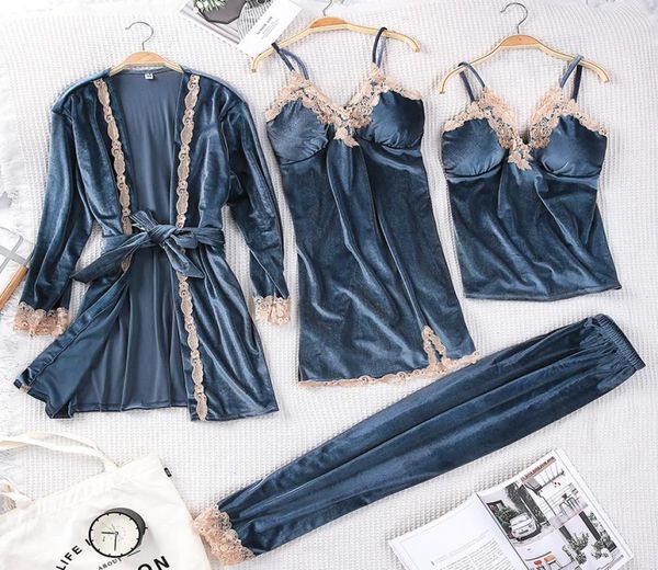 winter women velvet sleepwear comfortable loose lounge robe set lace warm 3pcs pajamas sleep suit kaftan nightgown home clothing2433516, Black;red
winter women velvet sleepwear comfortable loose lounge robe set lace warm 3pcs pajamas sleep suit kaftan nightgown home clothing2433516, Black;red