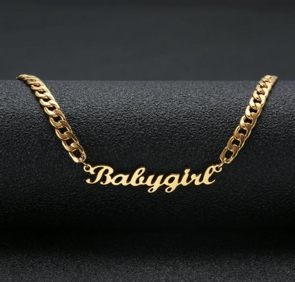 lovely gift gold color babygir name necklace stainless steel nameplate choker handwriting signature necklace for girls2924112, Silver
lovely gift gold color babygir name necklace stainless steel nameplate choker handwriting signature necklace for girls2924112, Silver