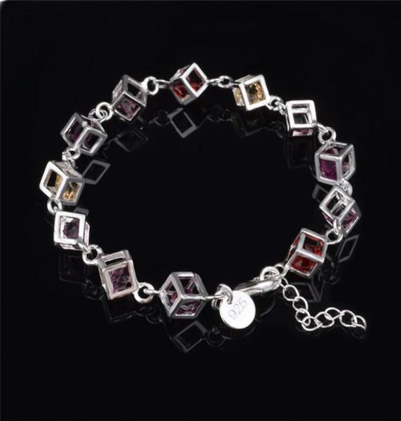 2015 beautiful design 925 silver charm bracelet multicolour crystal fashion jewelry 2627646, Black
2015 beautiful design 925 silver charm bracelet multicolour crystal fashion jewelry 2627646, Black