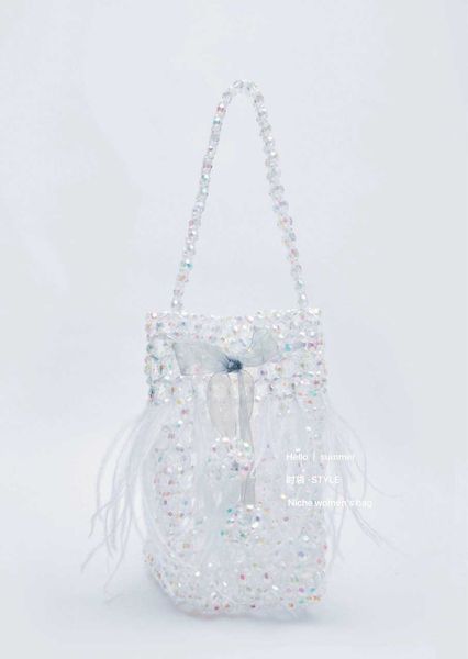 selling beaded hand woven bucket bag, colorful crystal, summer glitter, portable women's bag 230725
selling beaded hand woven bucket bag, colorful crystal, summer glitter, portable women's bag 230725