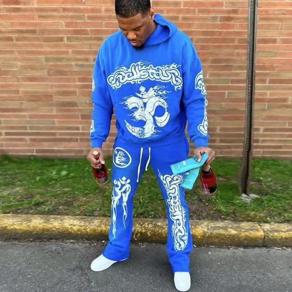 men's pants blue retro mud print distressed sweat urban streetwear loose casual micro flared sweatpants washed hellstar mens clothes, Black
men's pants blue retro mud print distressed sweat urban streetwear loose casual micro flared sweatpants washed hellstar mens clothes, Black