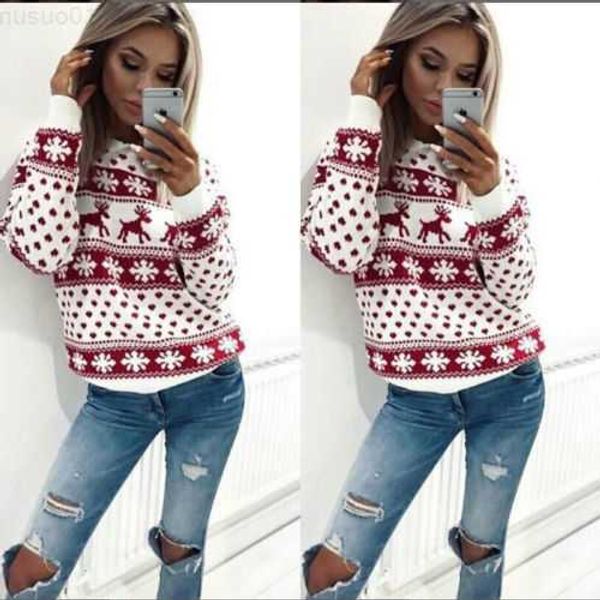women's lady jumper sweater pullover coat christmas winte ladies warm brief sweaters women clothing new l230725, White;black
women's lady jumper sweater pullover coat christmas winte ladies warm brief sweaters women clothing new l230725, White;black