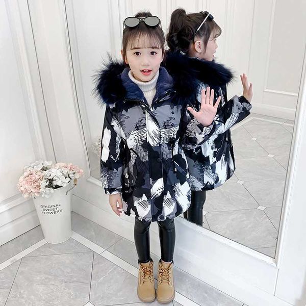 down coat wear winter girls parka kids' hooded plus velvet warm cotton jacket thicken print 5-16 age child quality clothing faux fur co, Blue;gray
down coat wear winter girls parka kids' hooded plus velvet warm cotton jacket thicken print 5-16 age child quality clothing faux fur co, Blue;gray