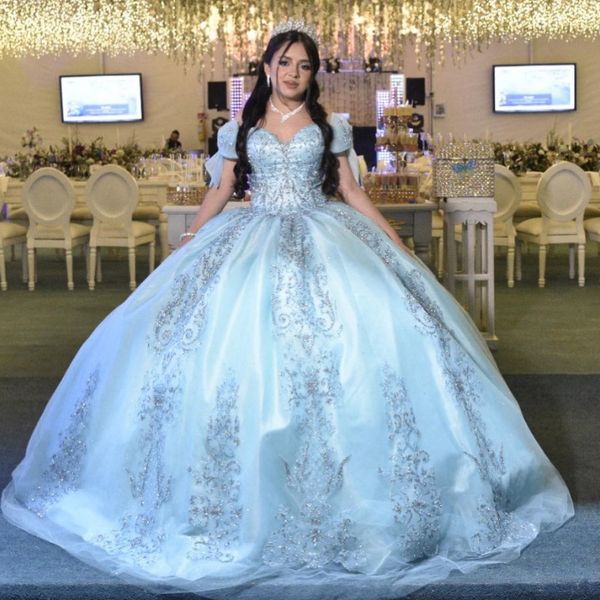 sky blue princess sweetheart quinceanera dresses ball gown 2023 applique lace beaded tulle prom dress puffy sweet 15 16 gown, Blue;red
sky blue princess sweetheart quinceanera dresses ball gown 2023 applique lace beaded tulle prom dress puffy sweet 15 16 gown, Blue;red