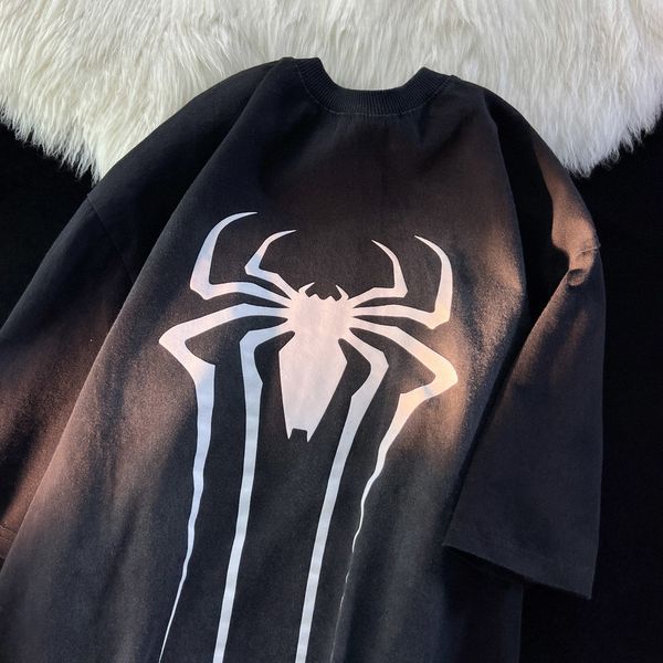 men's casual shirts american retro spider letter printed graphic tshirt couple summer trend men and women loose relaxed short sleeve ha, White;black
men's casual shirts american retro spider letter printed graphic tshirt couple summer trend men and women loose relaxed short sleeve ha, White;black