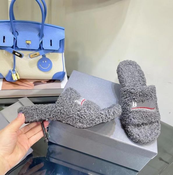 designer high-heeled slippers lamb wool women's slippers classic letter embroidered plush slippers winter fashion fluffy furry slippers, Black
designer high-heeled slippers lamb wool women's slippers classic letter embroidered plush slippers winter fashion fluffy furry slippers, Black