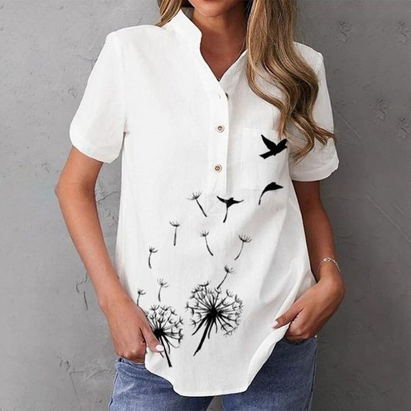 women's blouses shirts fashion elegant short sleeve woman shirt casual blouse loose printed weekend 230724, White
women's blouses shirts fashion elegant short sleeve woman shirt casual blouse loose printed weekend 230724, White