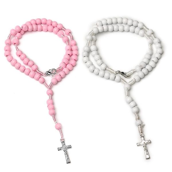 pink cross necklace natural wood beads beaded church prayer baptism beads foreign trade jewelry, Silver
pink cross necklace natural wood beads beaded church prayer baptism beads foreign trade jewelry, Silver
