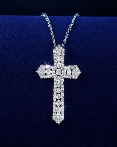 pendant necklaces luxury trendy silver plated cross for women and men shine white cz stone full paved fashion jewelry party gift1739067
pendant necklaces luxury trendy silver plated cross for women and men shine white cz stone full paved fashion jewelry party gift1739067