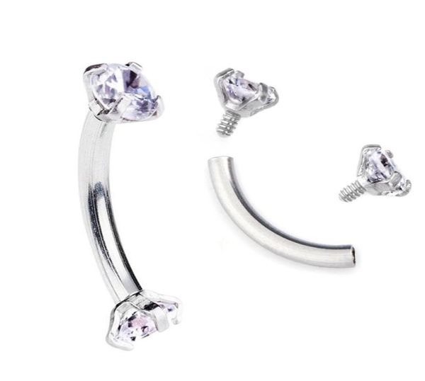 tragus earring internally thread cubic zircon stainless steel curved barbell piercing eyebrow ring body jewelry5655642, Silver
tragus earring internally thread cubic zircon stainless steel curved barbell piercing eyebrow ring body jewelry5655642, Silver