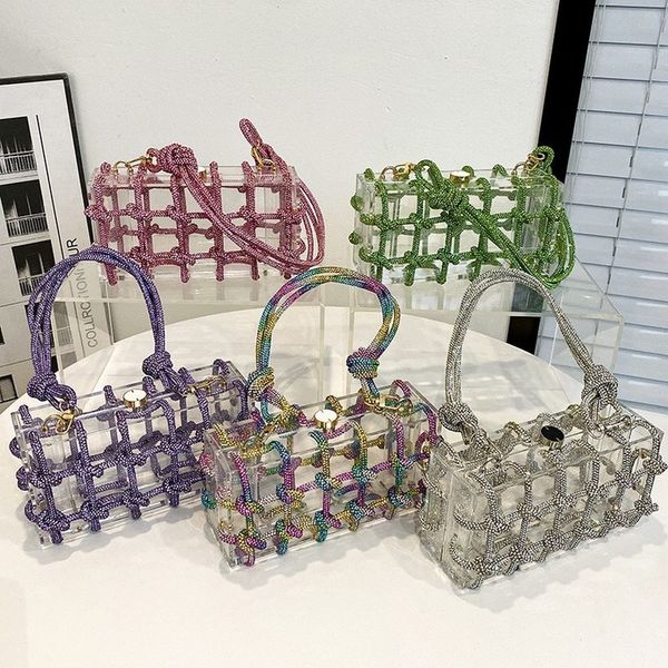 2023 totes clear acrylic box diamond evening clutch bags women luxury designer hand woven knotted rope rhinestone purses wedding party
2023 totes clear acrylic box diamond evening clutch bags women luxury designer hand woven knotted rope rhinestone purses wedding party