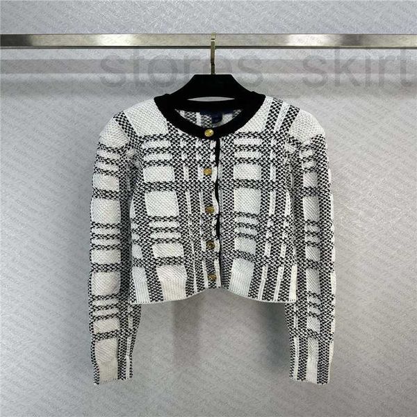 women's sweaters designer women knits with metal letter button runway brand crop shirt high end elasticity plaid pattern cardigan outw, White;black
women's sweaters designer women knits with metal letter button runway brand crop shirt high end elasticity plaid pattern cardigan outw, White;black