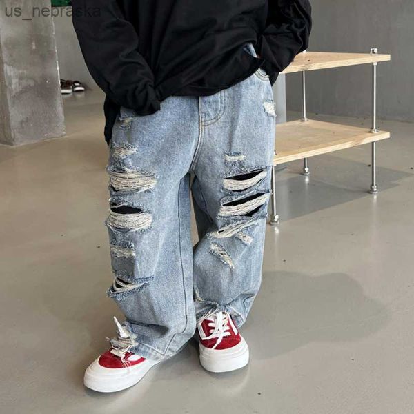 2023 spring kids trousers boys fashion ripped jeans baby girls loose casual denim pant l230518, Blue
2023 spring kids trousers boys fashion ripped jeans baby girls loose casual denim pant l230518, Blue