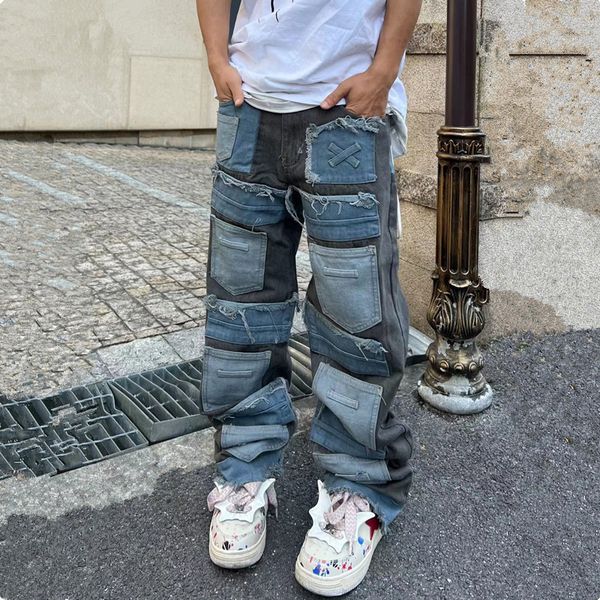 men's jeans 2023 cyber y2k streetwear baggy stacked pants men clothing straight punk multiple pockets denim trousers vetements homme 23, Blue
men's jeans 2023 cyber y2k streetwear baggy stacked pants men clothing straight punk multiple pockets denim trousers vetements homme 23, Blue