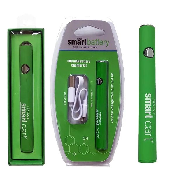 

smart cart battery 380mah preheat batteries rechargeable variable voltage fit 510 thread cartridges vape pen vapers device