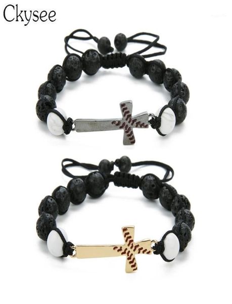 ckysee handmade braided macrame black lave stone beaded bracelet baseball cross bracelet christian jewelry for women and men11558961, Golden;silver
ckysee handmade braided macrame black lave stone beaded bracelet baseball cross bracelet christian jewelry for women and men11558961, Golden;silver