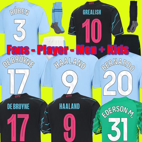 24 haaland soccer jerseys grealish manchesters mans cities mahrez fans player version de bruyne foden 2024 2023 football shirt kids kit set, Black;yellow
24 haaland soccer jerseys grealish manchesters mans cities mahrez fans player version de bruyne foden 2024 2023 football shirt kids kit set, Black;yellow
