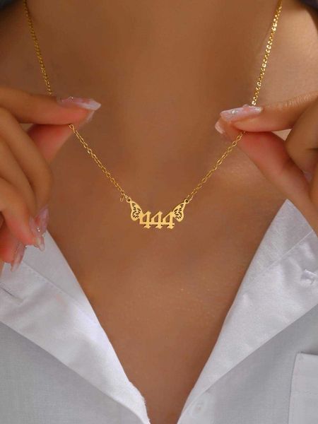 women's accessories 1pc stainless steel 444 number pendant necklace metal style necklace, Silver
women's accessories 1pc stainless steel 444 number pendant necklace metal style necklace, Silver