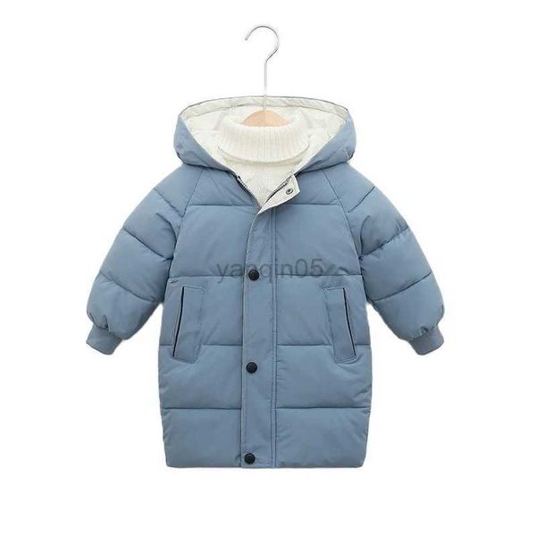 down coat children's down jacket cotton warm long jacket 2023 new winter hooded effect solid colored cotton jacket hkd230725, Blue;gray
down coat children's down jacket cotton warm long jacket 2023 new winter hooded effect solid colored cotton jacket hkd230725, Blue;gray