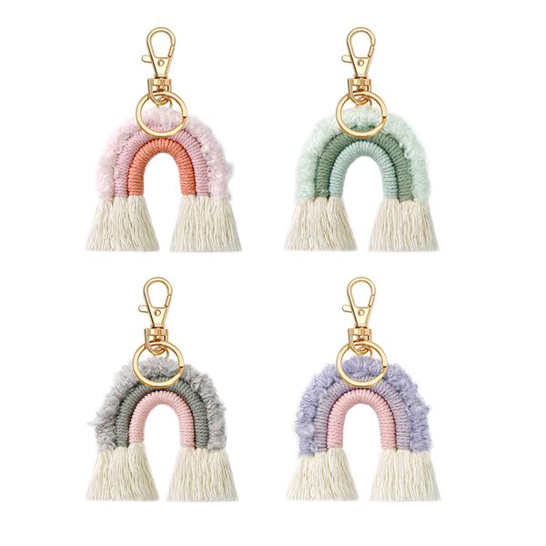 plush rainbow keychain hand woven keychains diy fashion accessories bag decoration pendant keyring, Silver
plush rainbow keychain hand woven keychains diy fashion accessories bag decoration pendant keyring, Silver