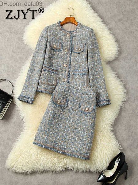 two piece dress two piece dress zjyt runway designer winter outfits 2 women retro tassel tweed woolen jacket and skirt suit elegant party se, White
two piece dress two piece dress zjyt runway designer winter outfits 2 women retro tassel tweed woolen jacket and skirt suit elegant party se, White
