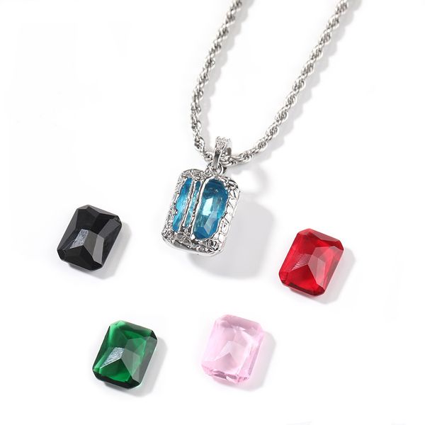 mens ruby pendant necklace gold chain fashion hip hop necklaces jewelry with lockets pendant 5 replaceable gems, Silver
mens ruby pendant necklace gold chain fashion hip hop necklaces jewelry with lockets pendant 5 replaceable gems, Silver