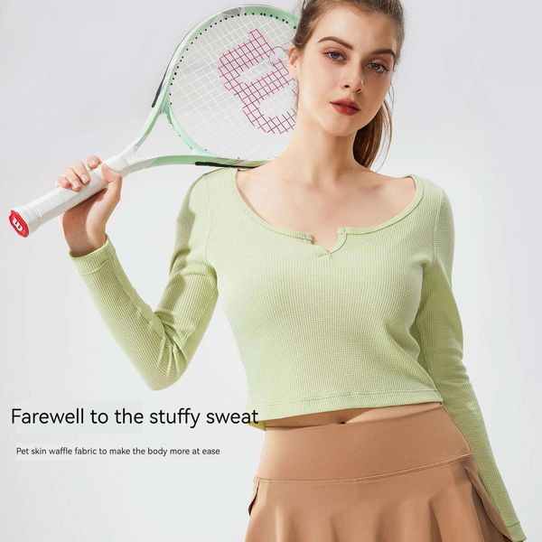 lu-78 women long sleeve designer waffle henley shirt yoga running fitness small v-neck t-shirt long sleeve mesh fitness top
lu-78 women long sleeve designer waffle henley shirt yoga running fitness small v-neck t-shirt long sleeve mesh fitness top