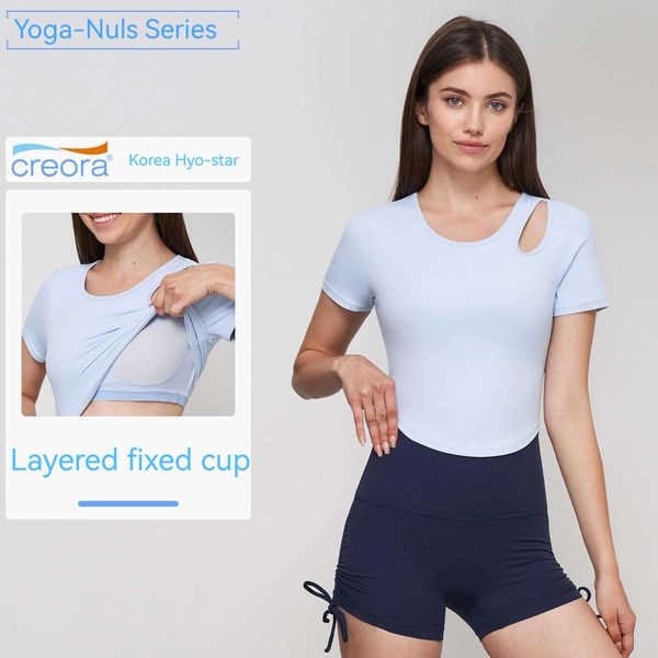 lu-55 women short sleeve fixed chest pad hollowed out yoga short sleeved women's fake two-piece slim fitting sports with high elasticit
lu-55 women short sleeve fixed chest pad hollowed out yoga short sleeved women's fake two-piece slim fitting sports with high elasticit