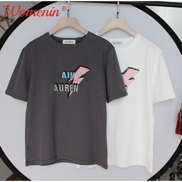 women's tshirt letter printed woman tshirts 100 cotton oneck short sleeve simple t shirt women summer fashion casual ladies tee 230724, White
women's tshirt letter printed woman tshirts 100 cotton oneck short sleeve simple t shirt women summer fashion casual ladies tee 230724, White