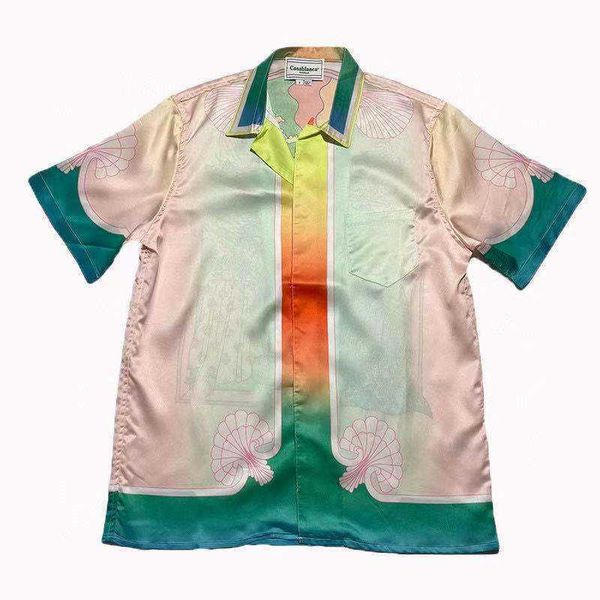 casablanca button up shirt dreams island sicily view colorful satin short sleeve men's and women's shirts, White;black
casablanca button up shirt dreams island sicily view colorful satin short sleeve men's and women's shirts, White;black