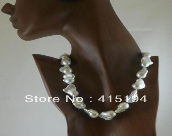 new fine pearl jewelry genuine 19inches 2025mm baroque white pearls necklace 14k white gold2626234, Black 
new fine pearl jewelry genuine 19inches 2025mm baroque white pearls necklace 14k white gold2626234, Black