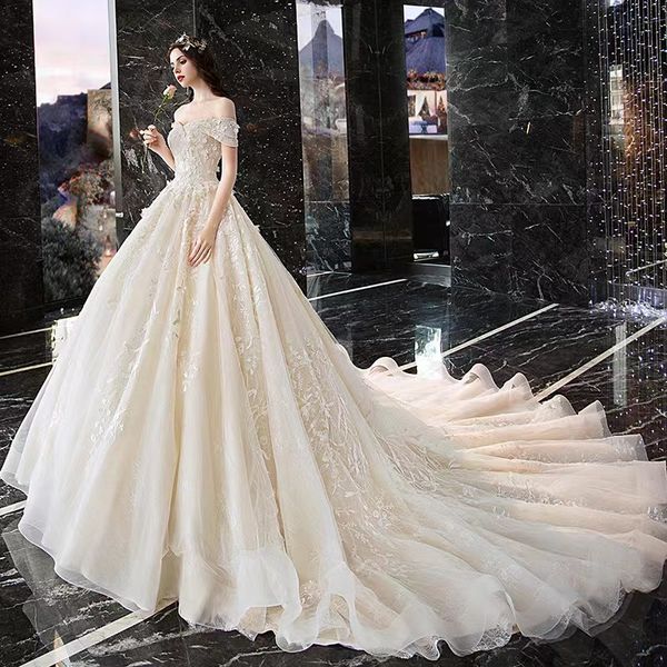 custom made wedding dresses with appliqued lace modern ball gown garden wed gowns hand made flowers glamorous off shoulder wed gowns luxury, White
custom made wedding dresses with appliqued lace modern ball gown garden wed gowns hand made flowers glamorous off shoulder wed gowns luxury, White