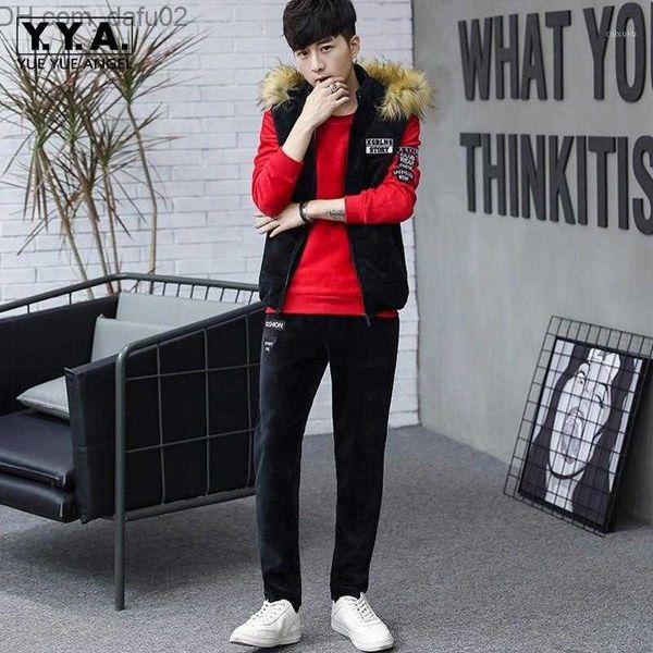 men's tracksuits mens sportswear fashion sports suit autumn winter warm casual pullover sweatshirt hooded vest pants three piece set me, Gray
men's tracksuits mens sportswear fashion sports suit autumn winter warm casual pullover sweatshirt hooded vest pants three piece set me, Gray