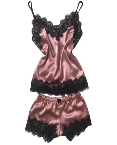 fashionwomen039s sleepwear satin set black lace vneck pyjamas sleeveless cute cami and shorts8159377, Black;red
fashionwomen039s sleepwear satin set black lace vneck pyjamas sleeveless cute cami and shorts8159377, Black;red