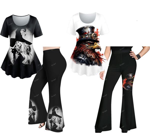 womens two piece pants rosegal gothic print short sleeves tshirt or flare pant outfits select by yourself wizard cat eagle graphic trouser 2, White
womens two piece pants rosegal gothic print short sleeves tshirt or flare pant outfits select by yourself wizard cat eagle graphic trouser 2, White