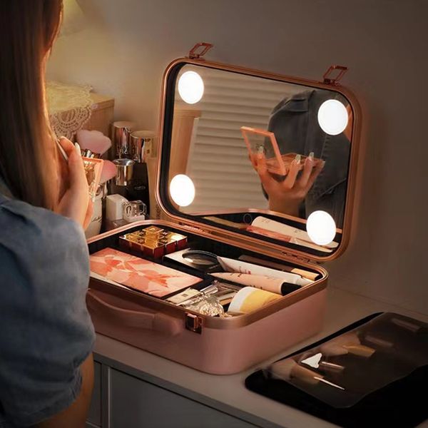 cosmetic bags cases women smart led makeup bag with mirror large capacity professional waterproof abs travel case 230725
cosmetic bags cases women smart led makeup bag with mirror large capacity professional waterproof abs travel case 230725