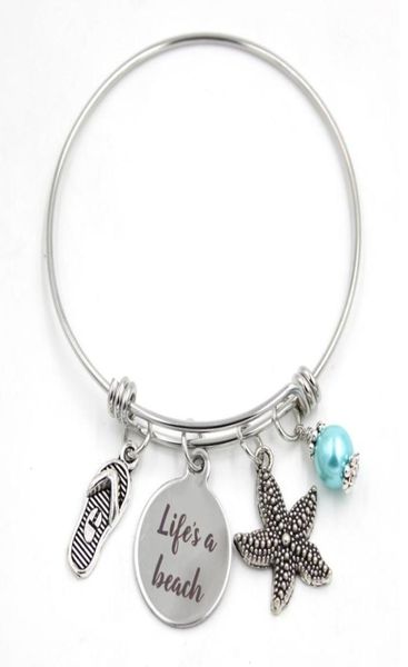 new arrival stainless steel jewelry expandable bangle bracelet lifes a beach bracelet flip flop starfish charm bracelets women gif3374412, Golden;silver
new arrival stainless steel jewelry expandable bangle bracelet lifes a beach bracelet flip flop starfish charm bracelets women gif3374412, Golden;silver