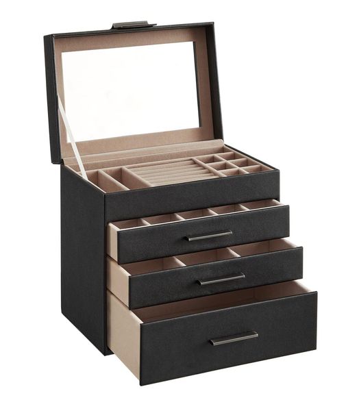 jewelry boxes songmics box with glass lid 4layer organizer 3 ders for sunglasses big storage modern style graphite black ujbc161b03263304, Black;white
jewelry boxes songmics box with glass lid 4layer organizer 3 ders for sunglasses big storage modern style graphite black ujbc161b03263304, Black;white