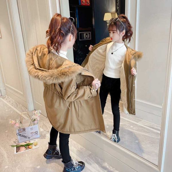 down coat cotton-padded girl coat winter warm jacket 2023 new fashion hooded fur collar plus velvet solid draw string children's outerw, Blue;gray
down coat cotton-padded girl coat winter warm jacket 2023 new fashion hooded fur collar plus velvet solid draw string children's outerw, Blue;gray