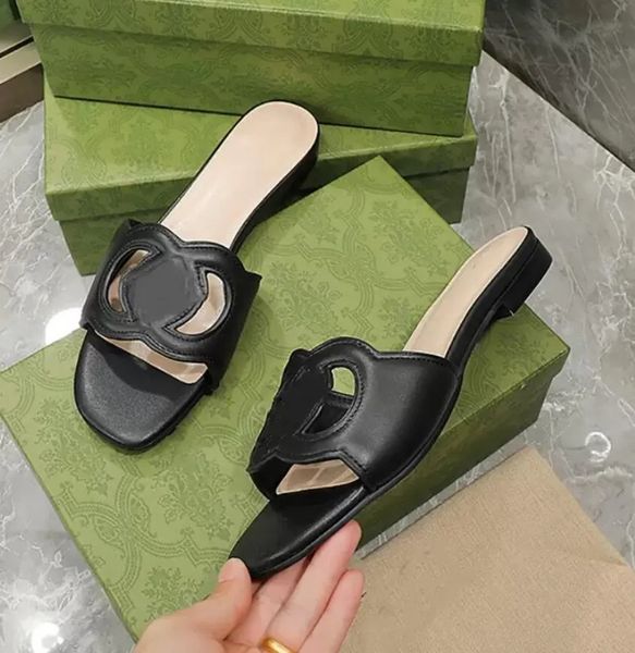 women flats interlocking cut-out slipper sandals leather flat fashion rubber summer beach flip flops embroidered platform mules with box 35-, Black
women flats interlocking cut-out slipper sandals leather flat fashion rubber summer beach flip flops embroidered platform mules with box 35-, Black