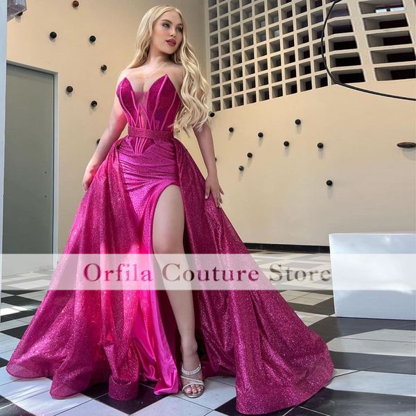 pink sparkly prom dress mermaid 2023 slit robe de soiree evening wear arabic middle east ceremony party gowns, Black
pink sparkly prom dress mermaid 2023 slit robe de soiree evening wear arabic middle east ceremony party gowns, Black