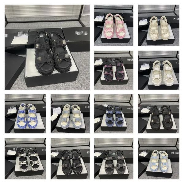 7.5cm tweed wedges designer sandals brands women hook&loop dad sandal strap espadrilles paris lady interlocking c beach pool slides summer s, Black
7.5cm tweed wedges designer sandals brands women hook&loop dad sandal strap espadrilles paris lady interlocking c beach pool slides summer s, Black